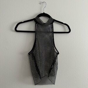 Sparkly Rhinestone Halter Tank Top